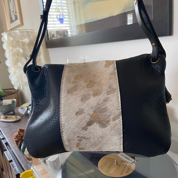 CHC Handmade/High Quality Pebbled Black Leather Foldover Crossbody Bag - EUC - Picture 3 of 16